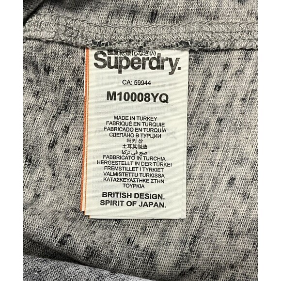 Vintage Superdry T Shirt Mens Large Long Line Gray All Over Graphic Logo - Picture 5 of 6